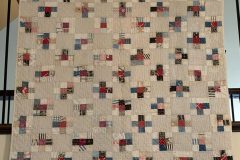 Jacob's Ladder, unwashed / unused	Red / blue / gray	Blue calico back	80 x 81		700	Photo 9	c. 1840-1860, Mrs. Scheffley, Festus, MO